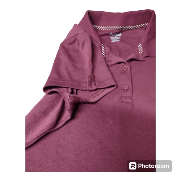 Nwt cat & Jack burgundy uniform polo - Picture 2 of 4